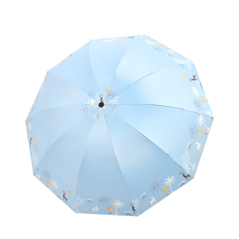 Women's Folding Umbrella with Animal Print Stornfield