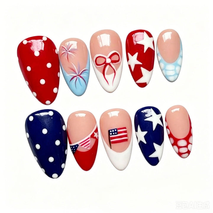 Themed Patriotic Press-On Nail Set