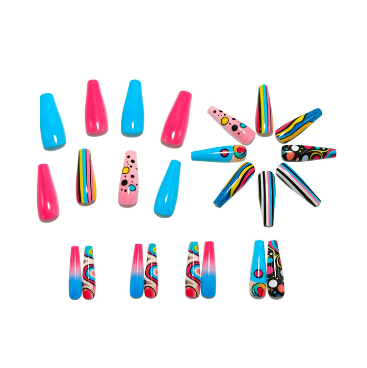 Artificial nails with Colorful Geometric Patterns Stornfield