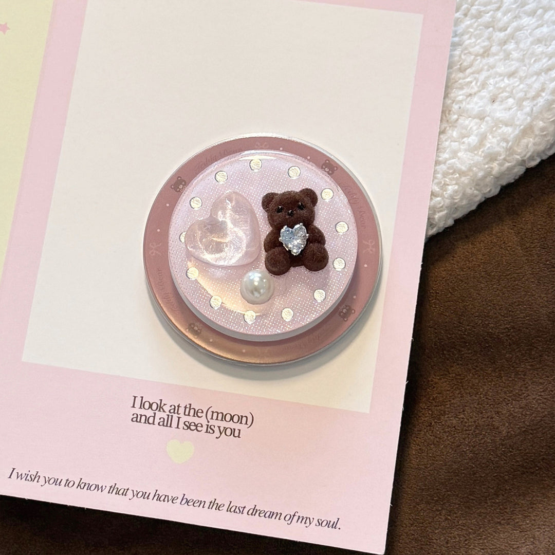 Decorative handheld mirror with bear motif Stornfield