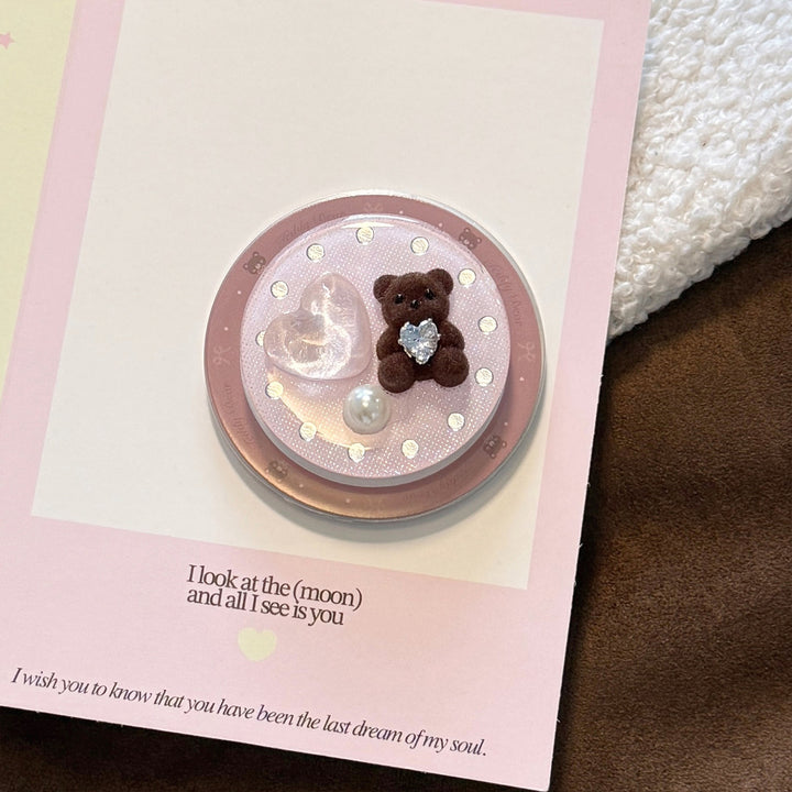 Decorative handheld mirror with bear motif Stornfield