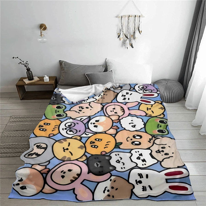 Cartoon Character Print Throw Blanket