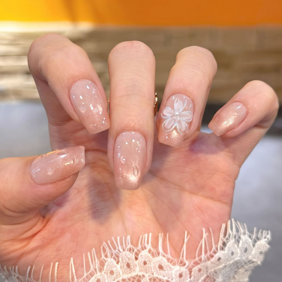 Floral Embellished Press-On Nail Set Stornfield