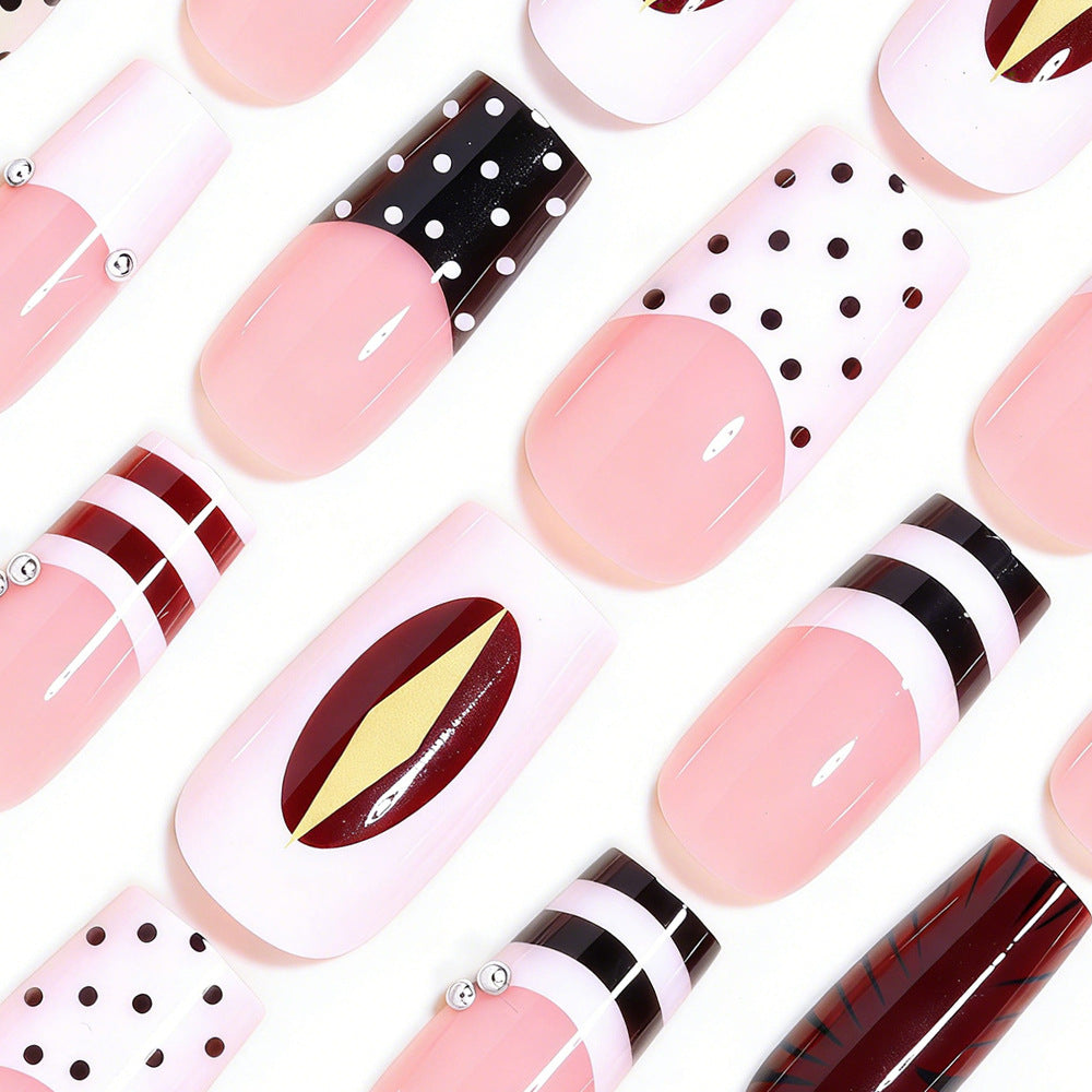 Decorative French Tip Nail Art Extensions Stornfield
