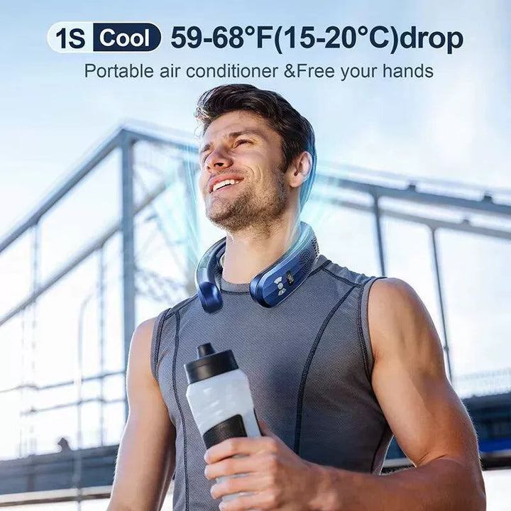 Unisex One Size Hands-Free Portable Neck Cooling Fan with LED Display and Adjustable Airflow Stornfield