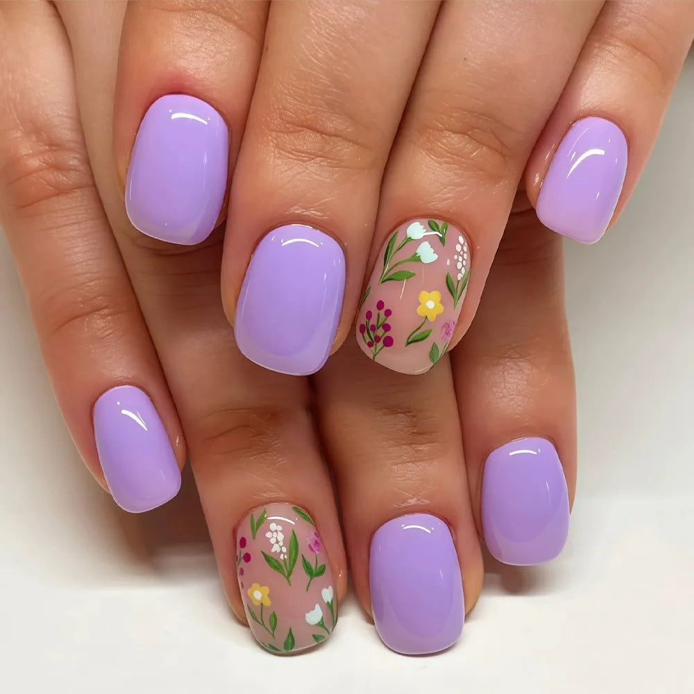 Floral Art Acrylic Nail Design Stornfield