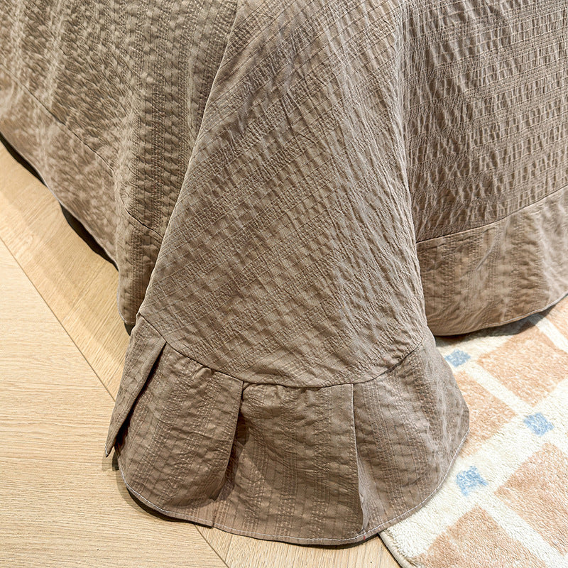 Floral Embroidered Quilted Bedspread