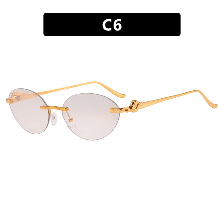 Women's round sunglasses with elegant, semi-transparent frame and fashionable details Stornfield