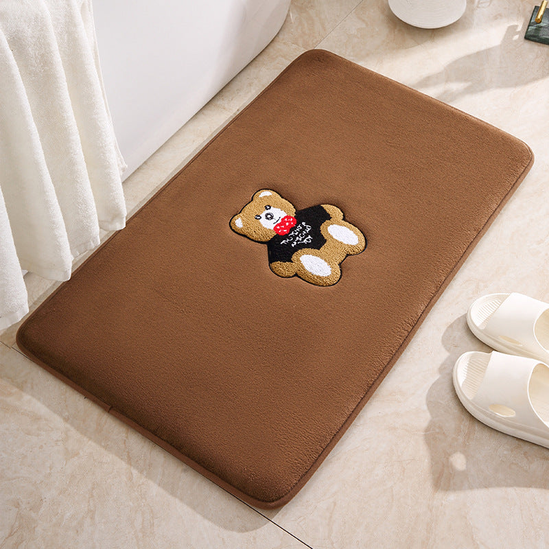 Cute Teddy Bear Plush Bath Mat Stornfield