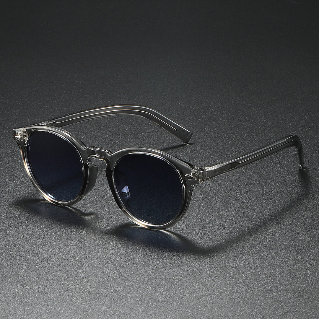 Ladies Round Sunglasses with Transparent Frame and Reflective Lenses Stornfield