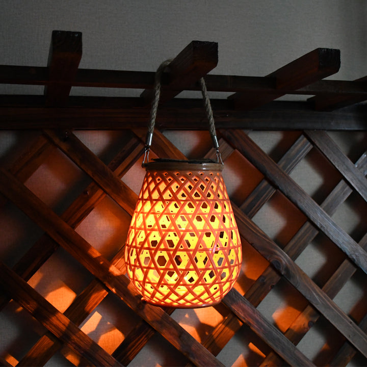 Decorative Woven Lantern With Rope Handle Stornfield