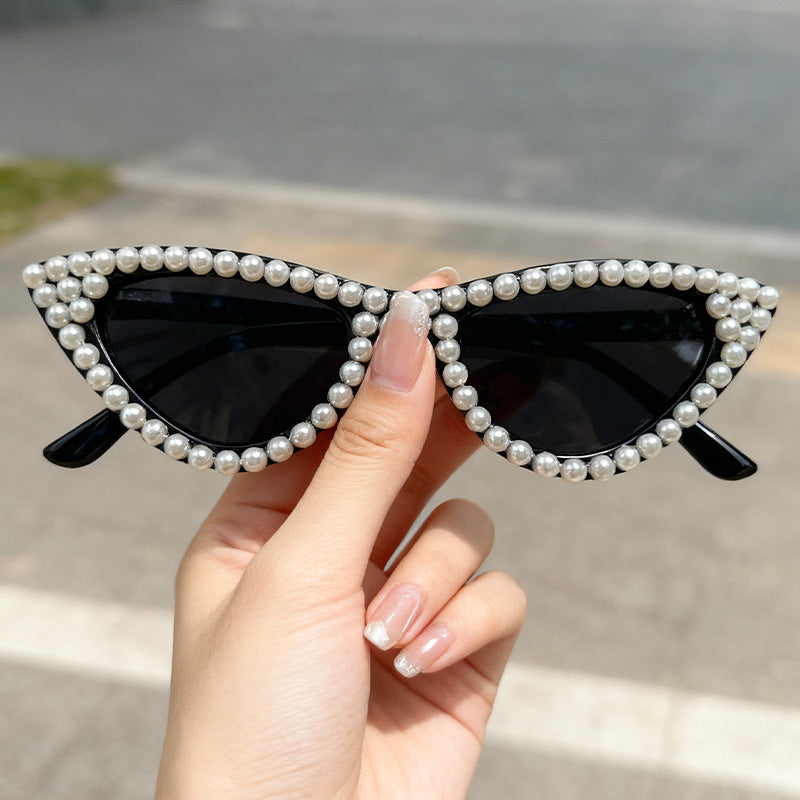 Pearl-Embellished Cat Eye Sunglasses Stornfield