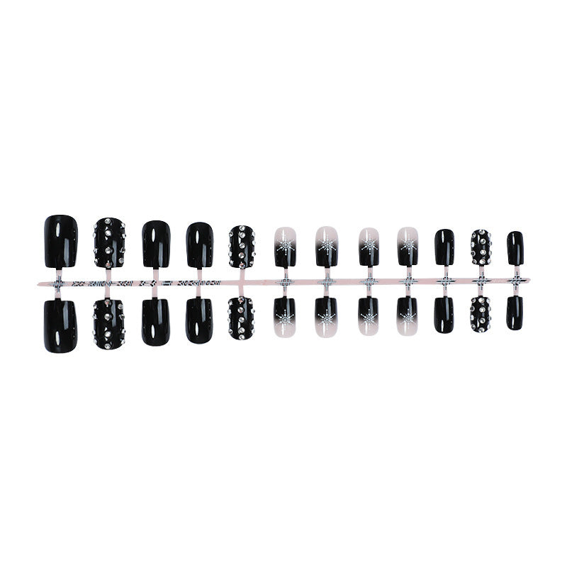 Acrylic Nail Set with Glamorous Rhinestone Accents Stornfield
