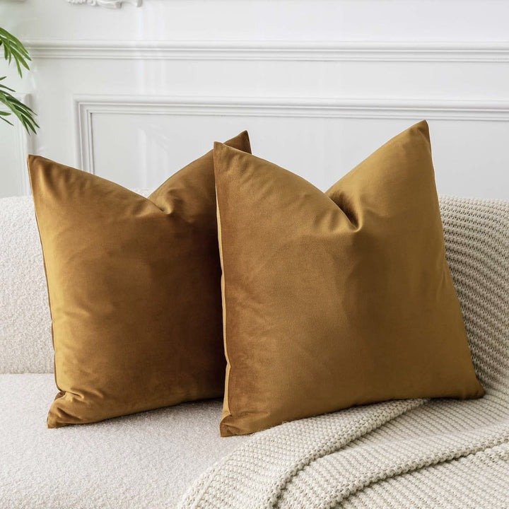 Plush Velvet Lumbar and Square Throw Pillow Covers
