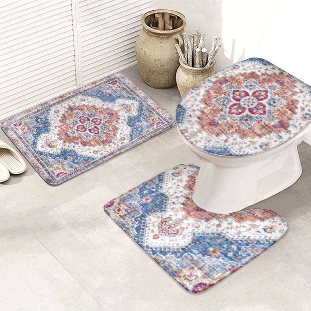 Vintage-Inspired Bath Mat Set