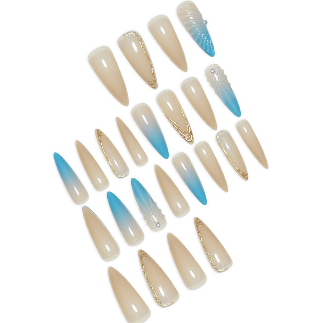 Sculpted Acrylic Press-On Nail Art Extensions Stornfield
