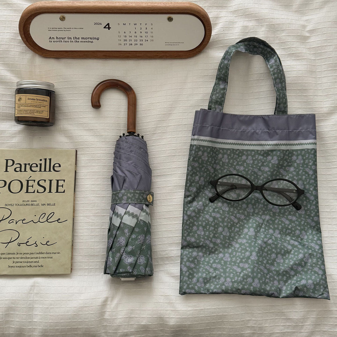 Women's eco-friendly shopping bag with integrated folding umbrella Stornfield