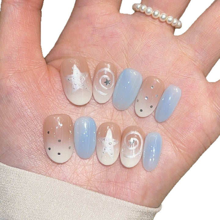 Artificial Nail Tips in Sparkling Star Design Stornfield