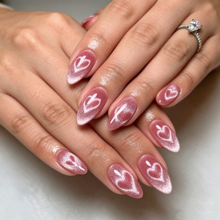 Artificial nails in romantic heart design Stornfield