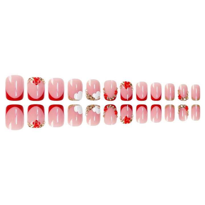 Floral-Accent Press-On Nail Art Stornfield