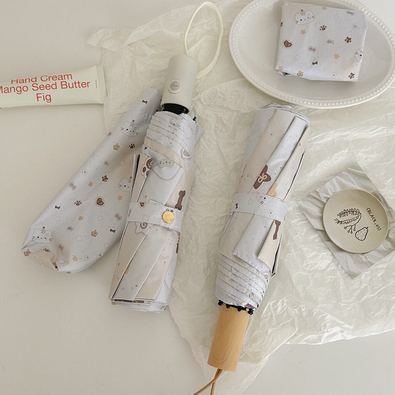 Women's Compact Umbrella with Charming Animal Design Stornfield