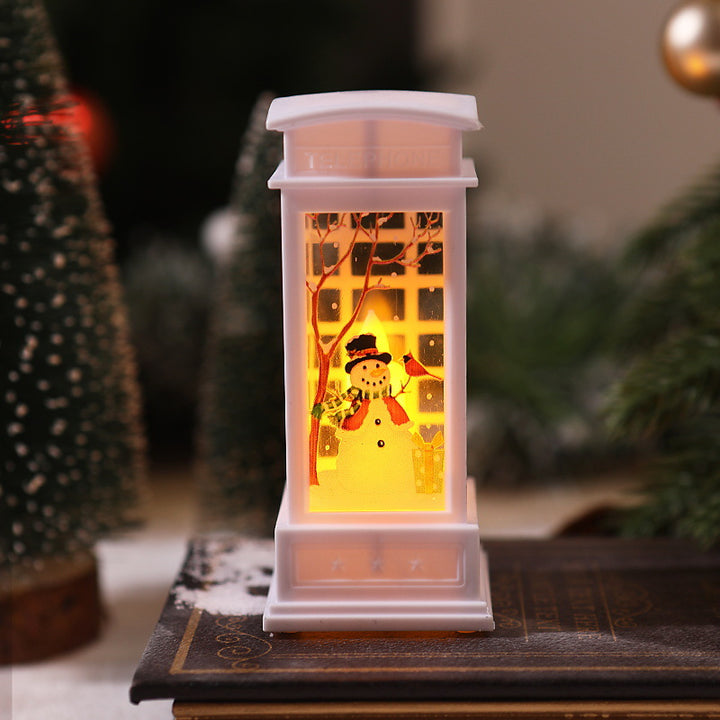 Nostalgic LED Christmas lantern with movable Santa motif Stornfield
