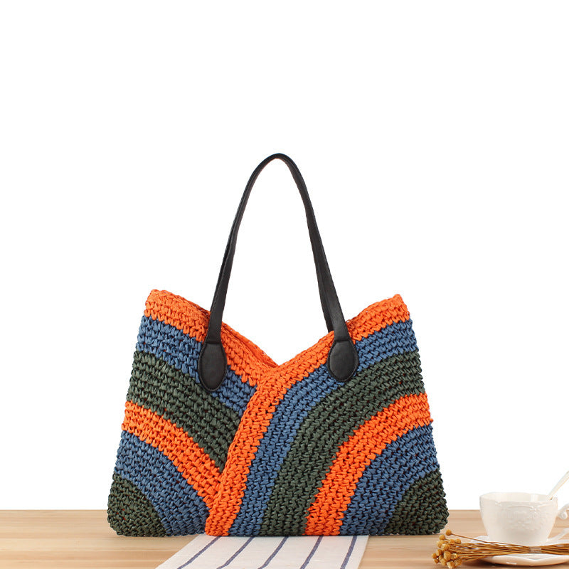 Fashionable Braided Tote Bag with Unique Wave Pattern Stornfield