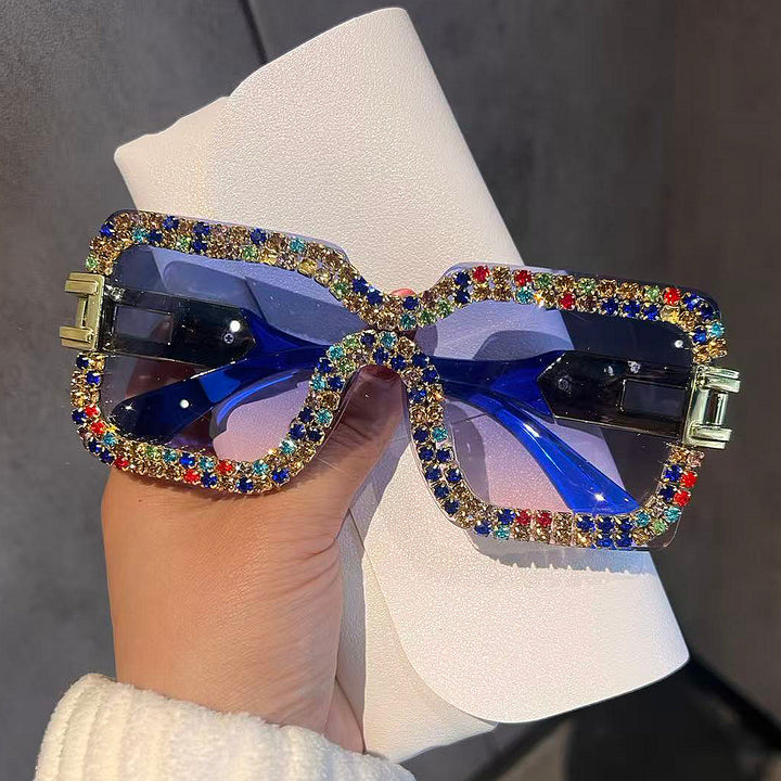 Women's Fashion Oversized Sunglasses with Sparkling Crystal Accents Stornfield