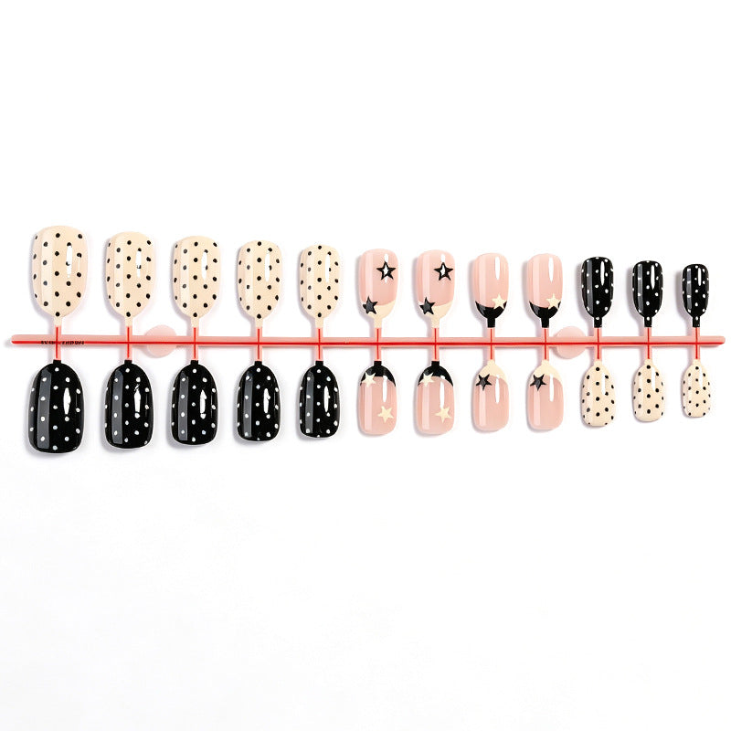 Chic Polka Dot and Star Press-On Nail Set Stornfield