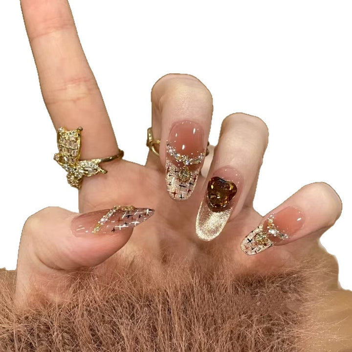 Artistic Cat-Themed Press-On Nail Set Stornfield