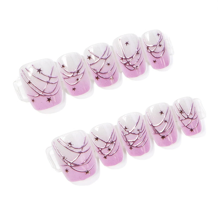 Artistic Nail Art Press-On Set with Star Accents Stornfield