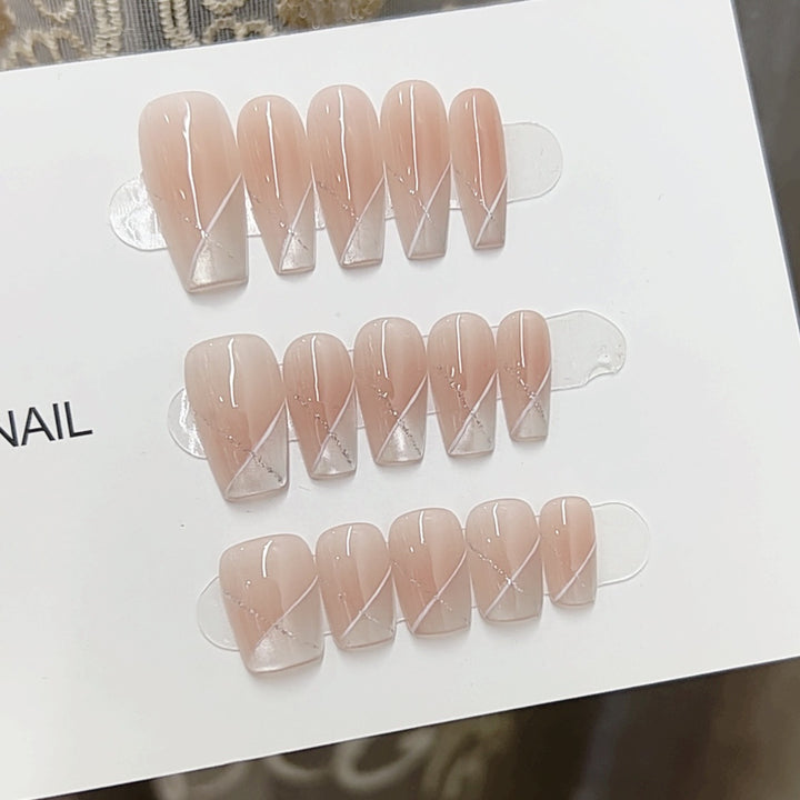 Artistic Marble-Effect Press-On Nails Stornfield
