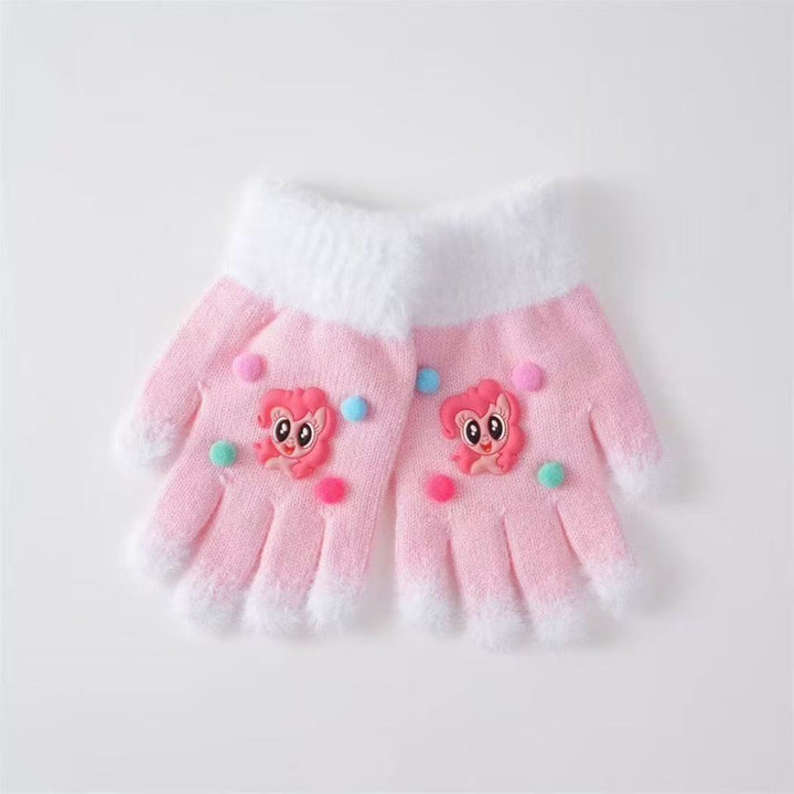 Children's Playful Cartoon-Themed Fingerless Gloves Stornfield