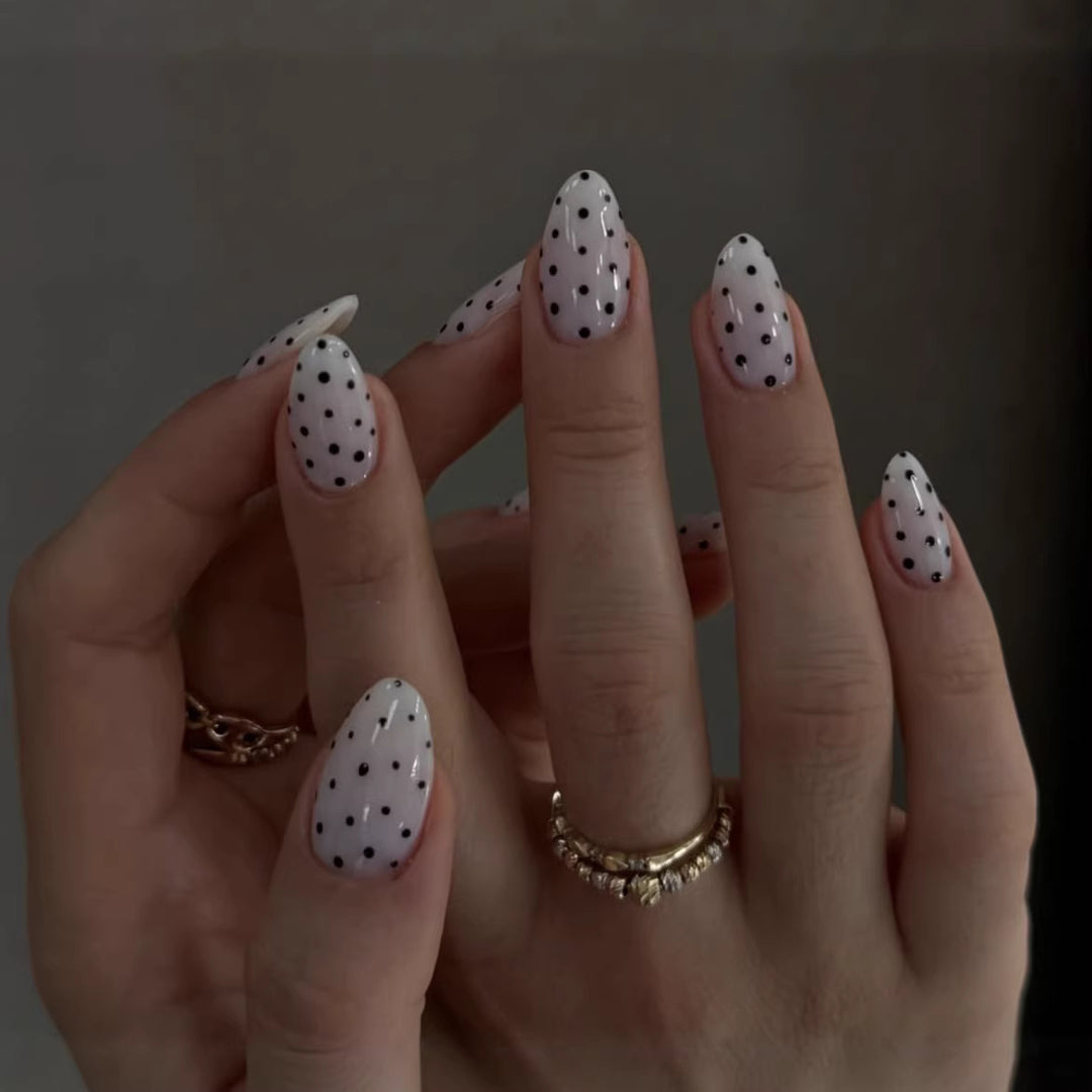 Elegant Polka Dot Press-On Nail Enhancements Stornfield