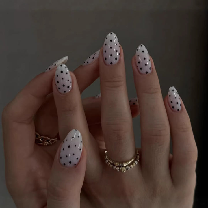 Elegant Polka Dot Press-On Nail Enhancements Stornfield