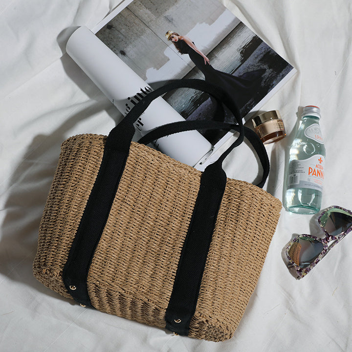 Durable basket bag with contrasting straps Stornfield
