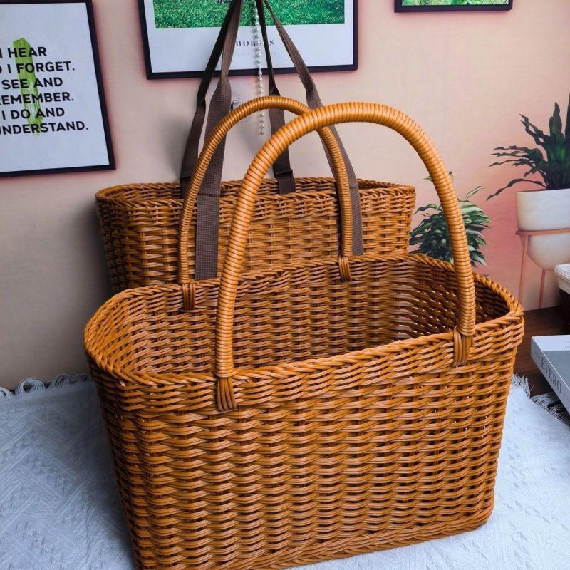 Handcrafted Woven Shopper Basket Stornfield