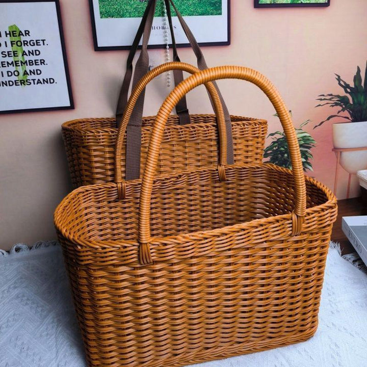 Handcrafted Woven Shopper Basket Stornfield