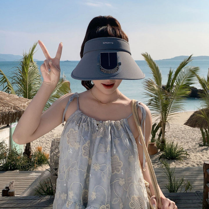 Adjustable sun visor for with integrated smartphone holder and UV protection Stornfield