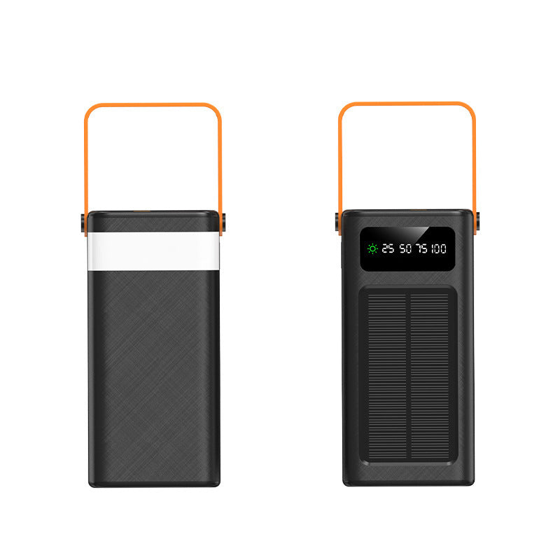 Portable solar-powered power bank with LCD display and ergonomic carrying handle Stornfield