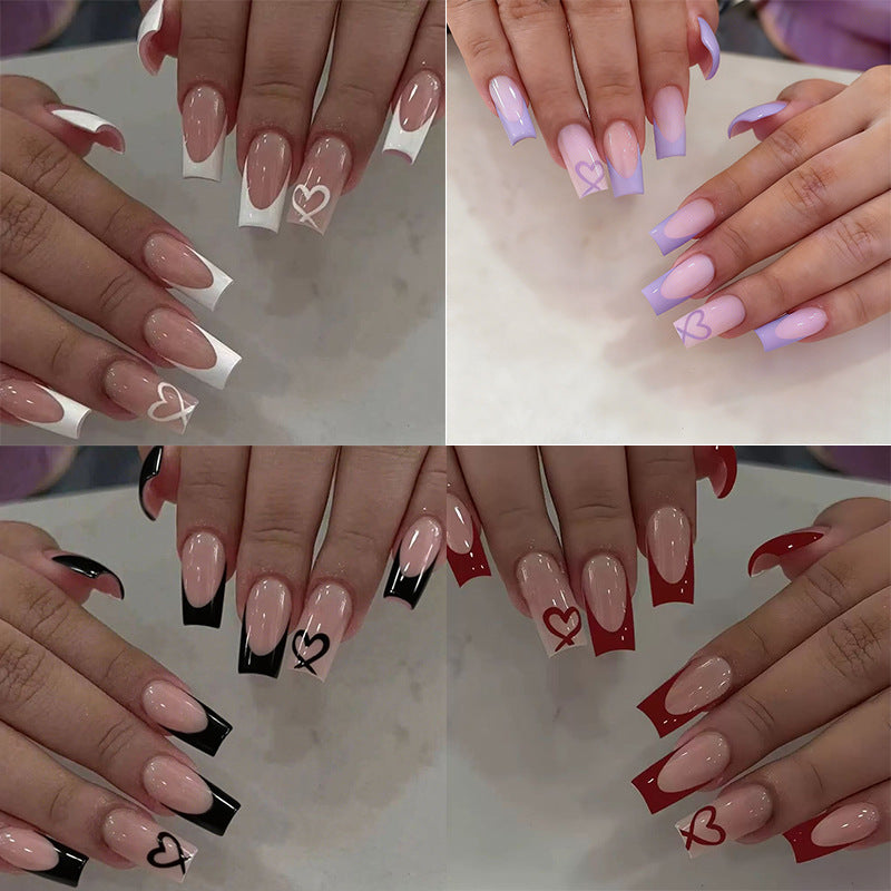 Artistic Heart-Inspired Acrylic Nail Art Enhancements Stornfield