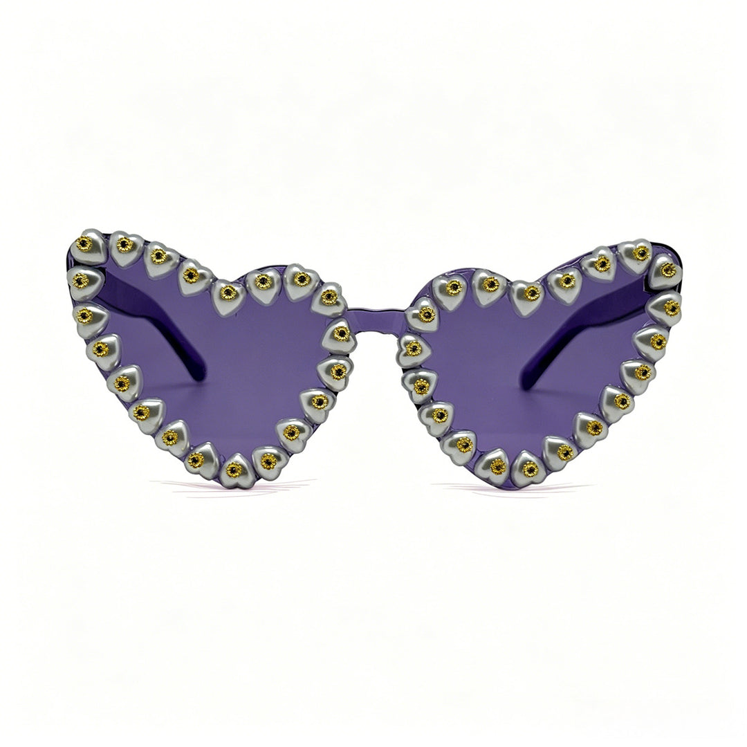 Women Heart-Shaped Sunglasses with Extravagant Jewelry Details Stornfield