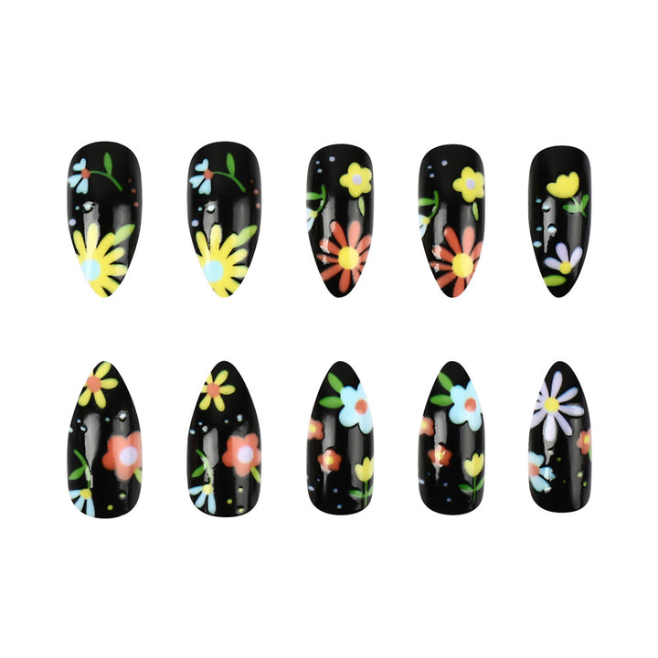 Floral Artistic Press-On Nails Stornfield