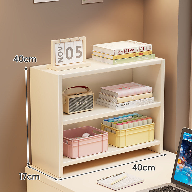 Compact Minimalist Desktop Display Shelf for Books and Stationery