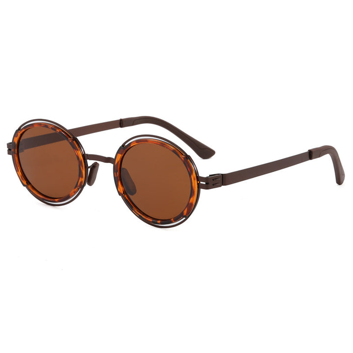 Women's fashionable round sunglasses with elegant metal frame Stornfield