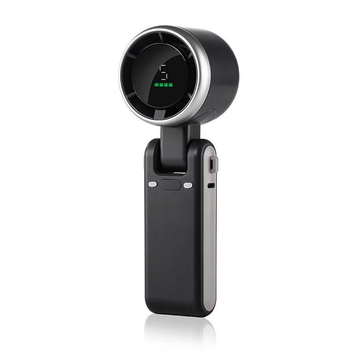Unisex nan compact foldable handheld fan with digital battery charge display and adjustable tilt head Stornfield