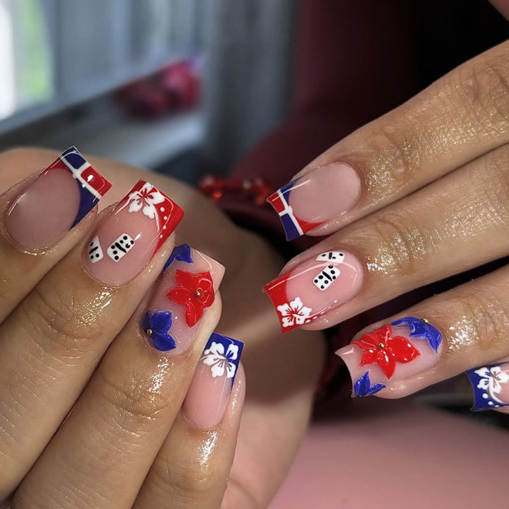 Floral-Themed 3D Acrylic Nail Art Extensions Stornfield
