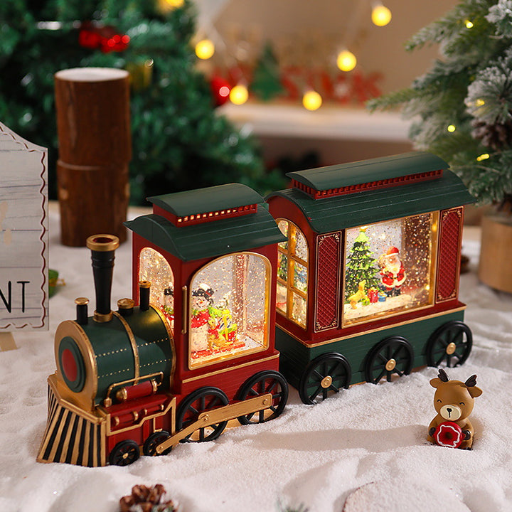 Nostalgic Christmas Train Lantern with Moving Santa Stornfield