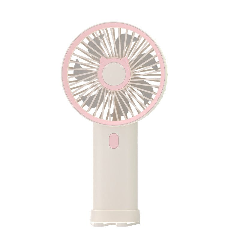 Unisex Portable Handheld Fan with Ergonomic Design and Cute Cat Motif Stornfield