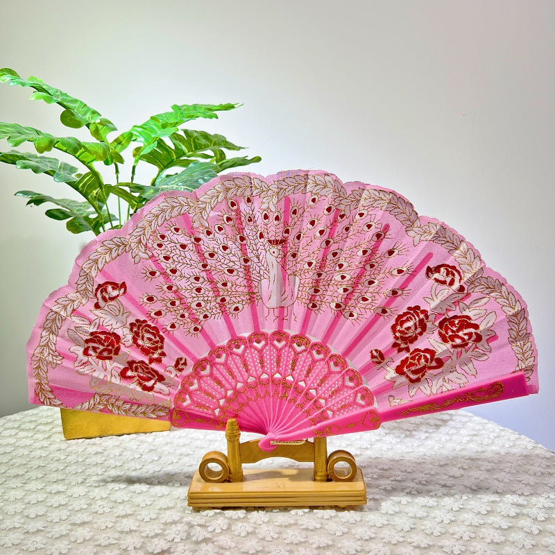 Women Folding Hand Fan with Elegant Embroidery Stornfield